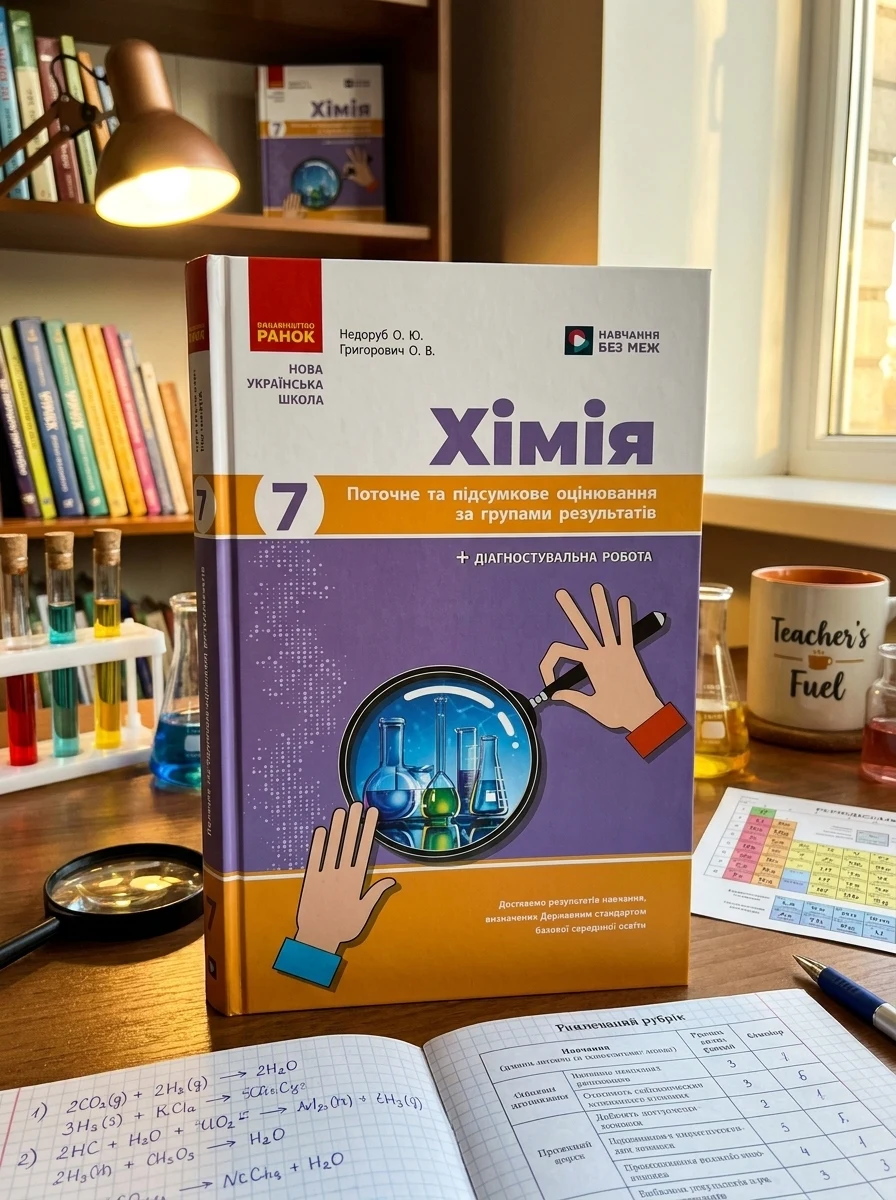 Хімія. 7 клас. Поточне та підсумкове оцінювання за групами результатів + діагностувальна робота — Вивчення мов