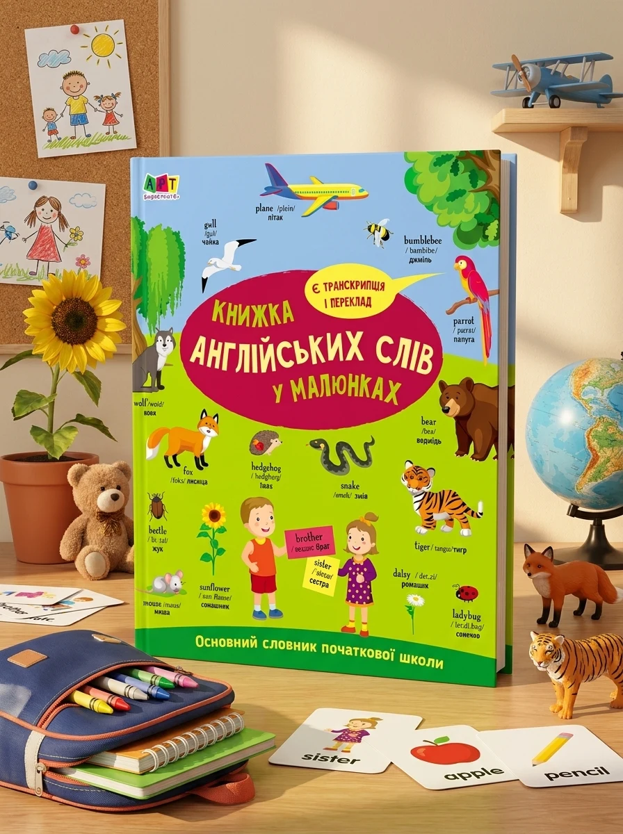 English for kids Книжка англійських слів у малюнках АРТ20902У — Дитяча література