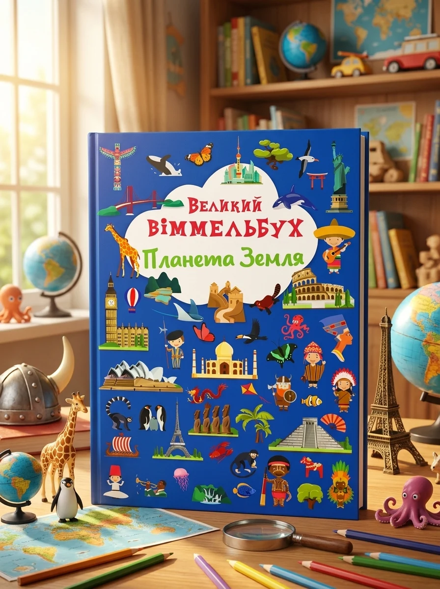 Книга-картонка Великий віммельбух Планета Земля — Дитяча література