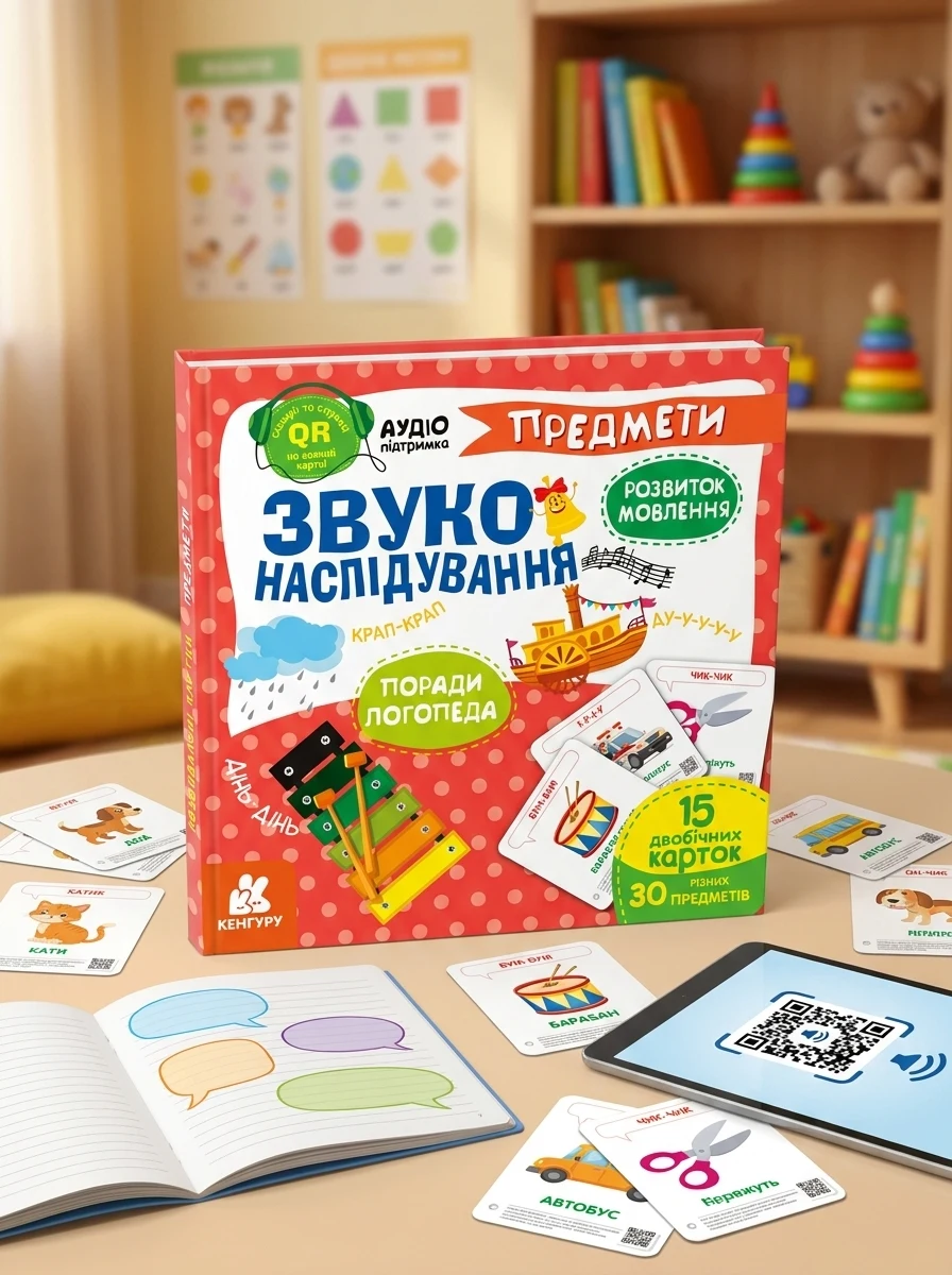 КЕНГУРУ Звуконаслідування/Предмети QR Видаництво Ранок КН1662003У — Дитяча література
