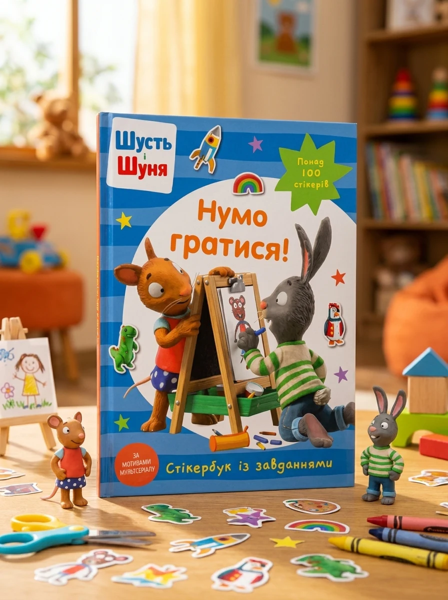 Шусть і шуня нумо гратися! Стікербук із завданнями 100 стікерів — Художня література