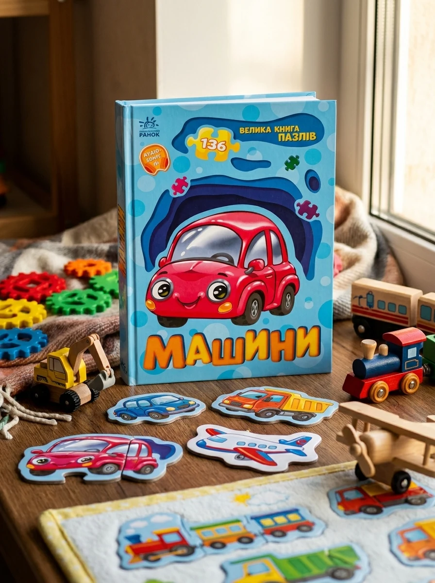 Велика книга пазлів: Машини А157018У — Дитяча література