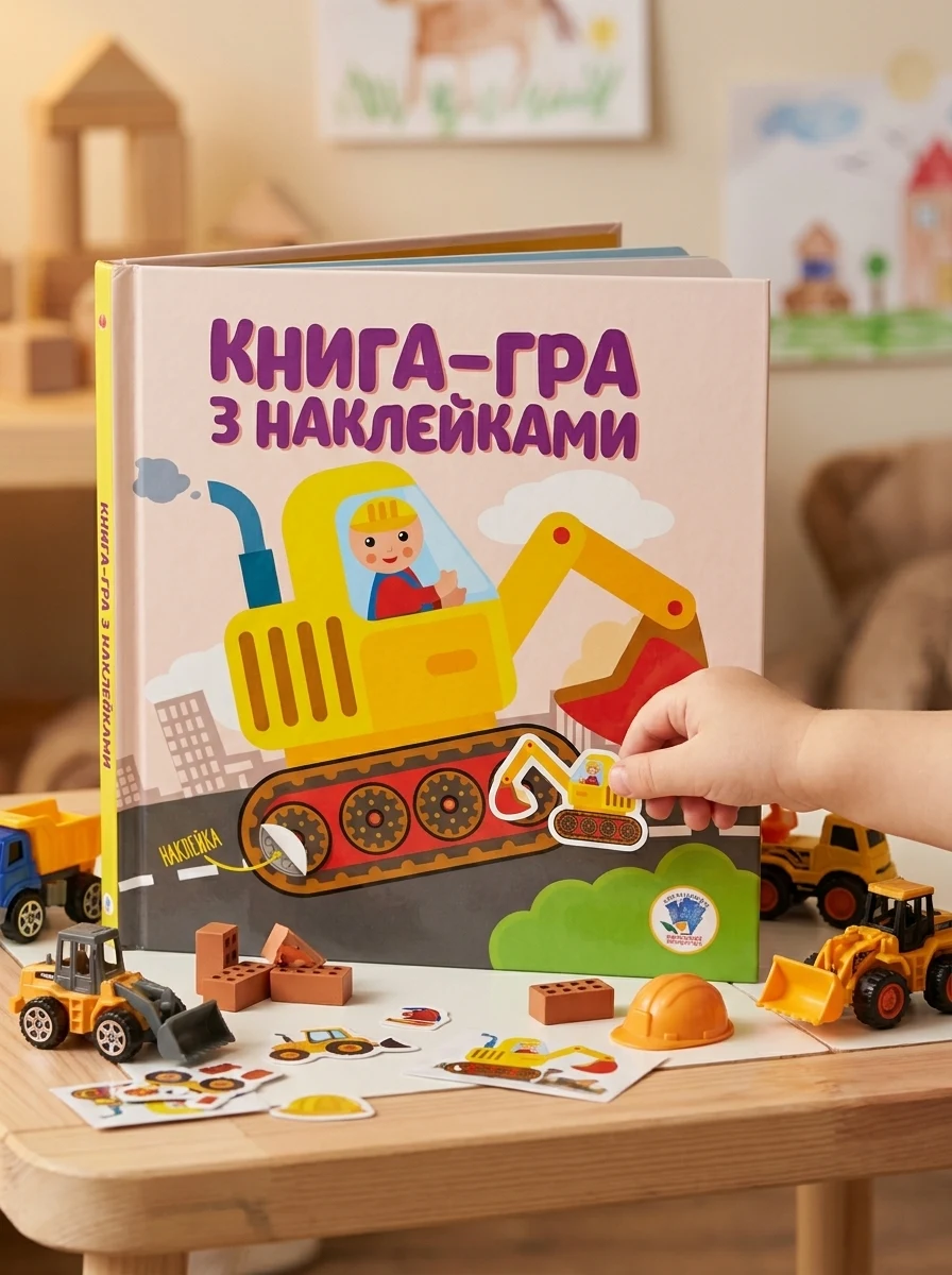Книга-гра з наклейками. Екскаватор — фото 2