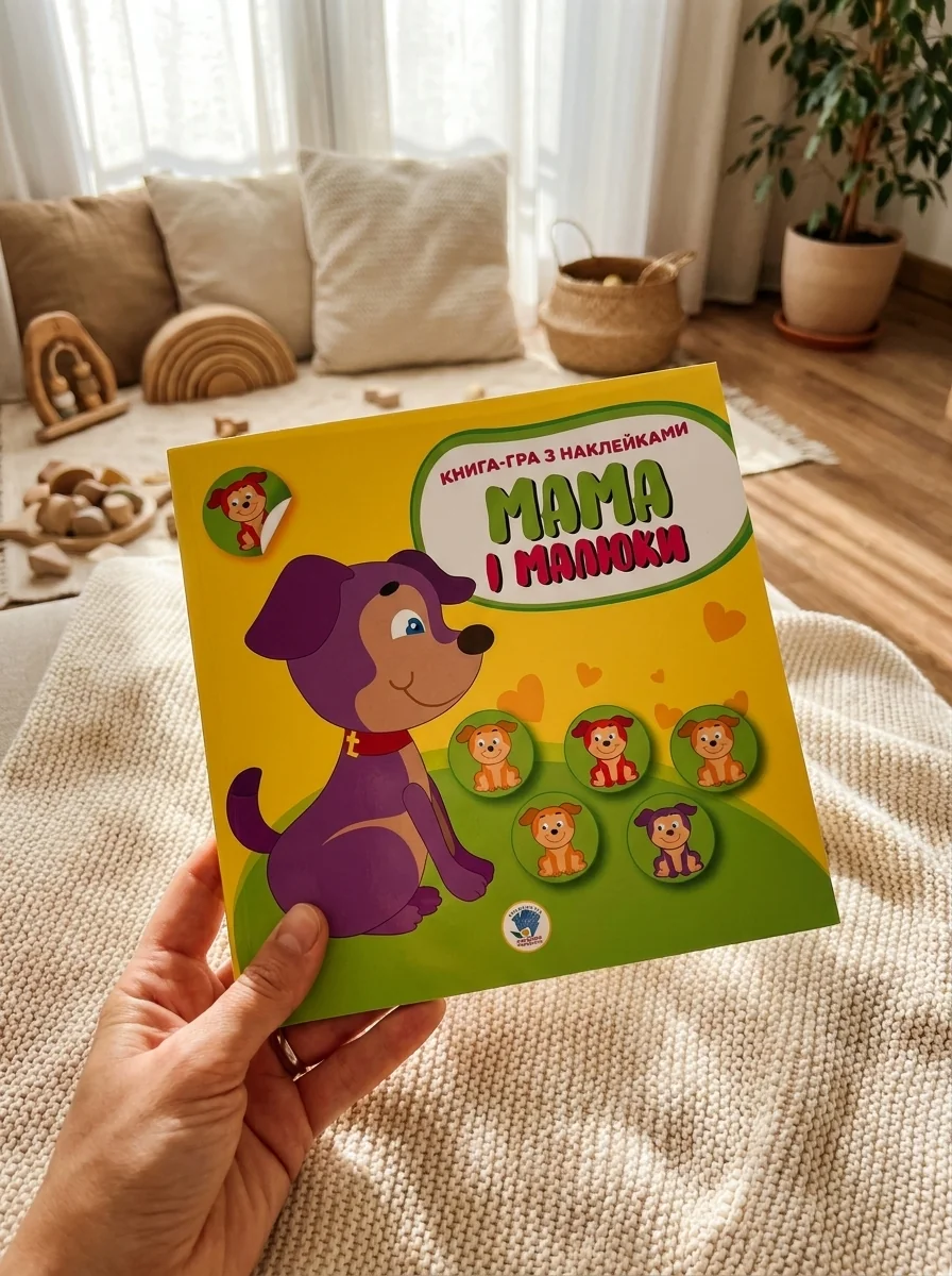 Книга-гра з наклейками. Мама і малюки. Книга 2. Цуценята — Дитяча література