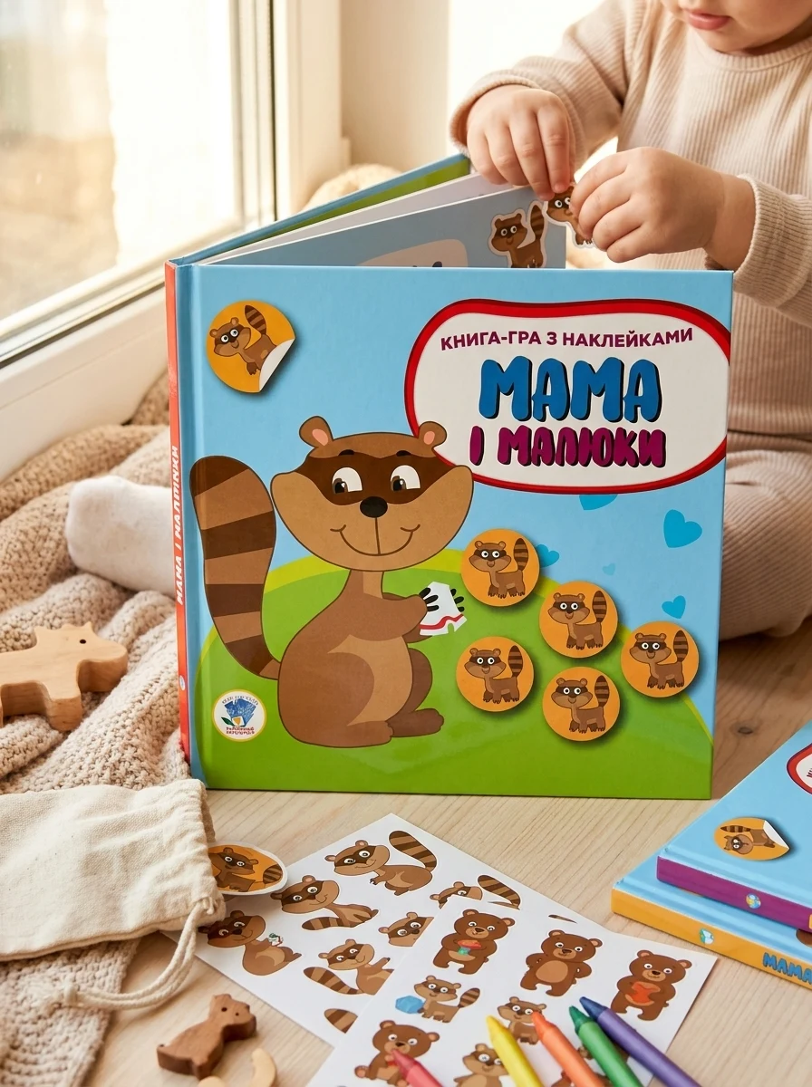 Книга-гра з наклейками. Мама і малюки. Книга 3. Ведмежата — фото 2