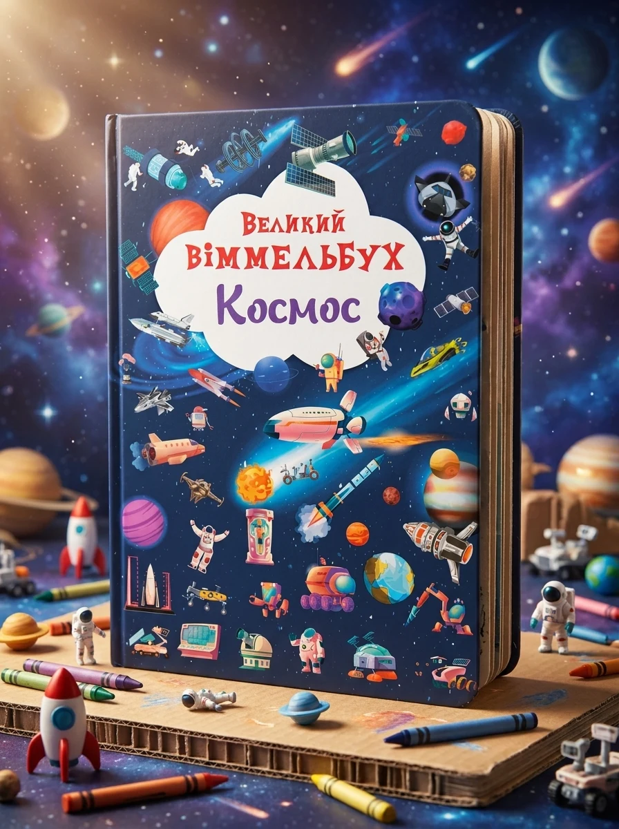 Книга-картонка Великий віммельбух. Космос — Дитяча література