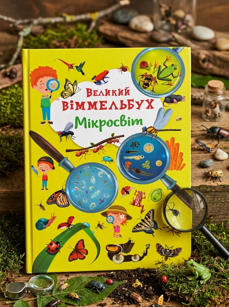 Книга-картонка Великий віммельбух. Мікросвіт — Дитяча література