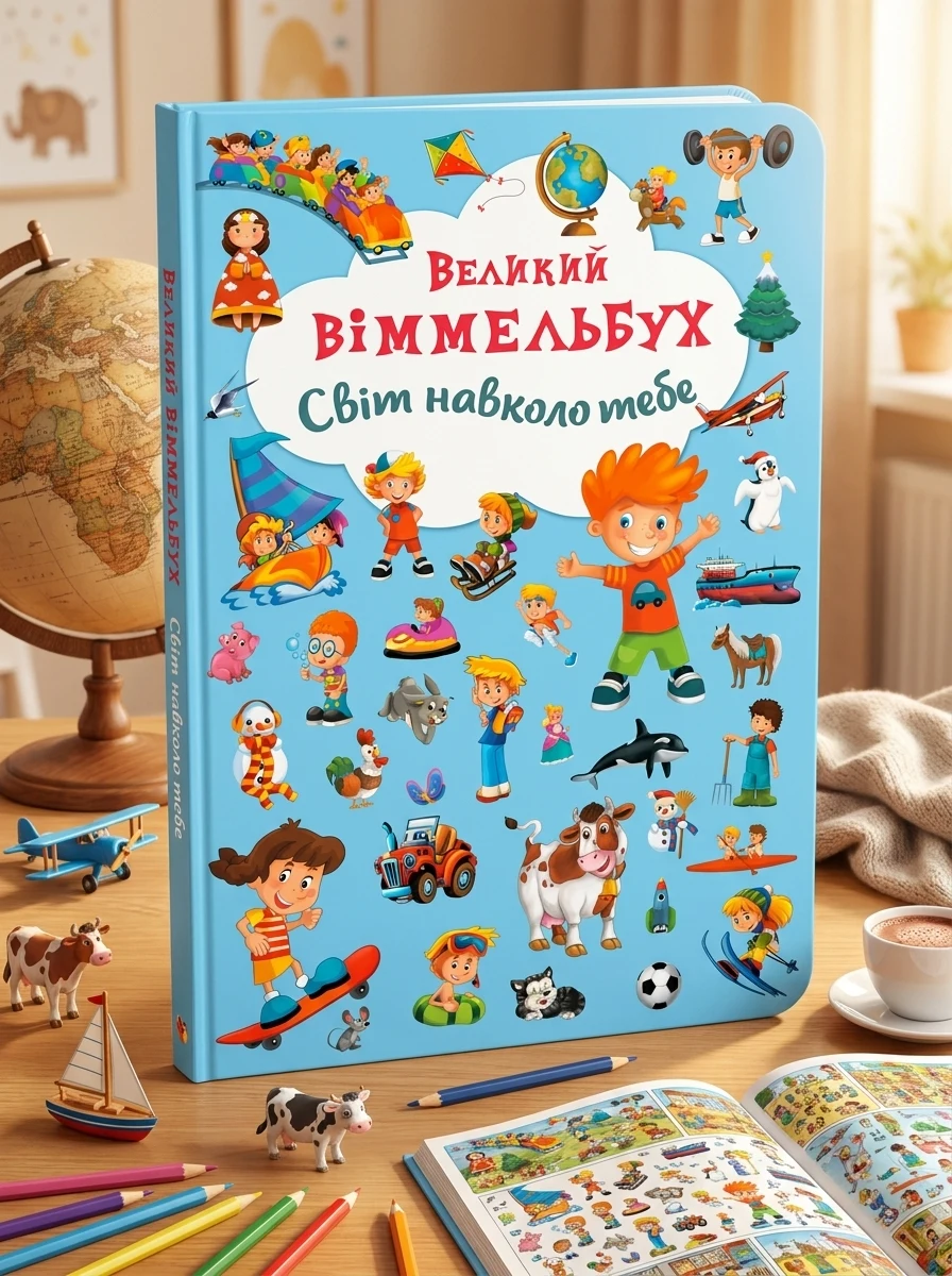 Книга-картонка Великий віммельбух. Світ навколо тебе,
