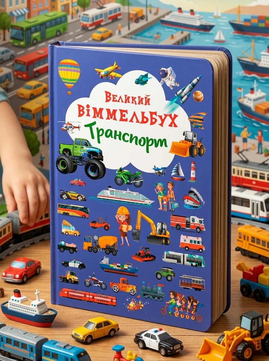 Книга-картонка Великий віммельбух. Транспорт — Дитяча література