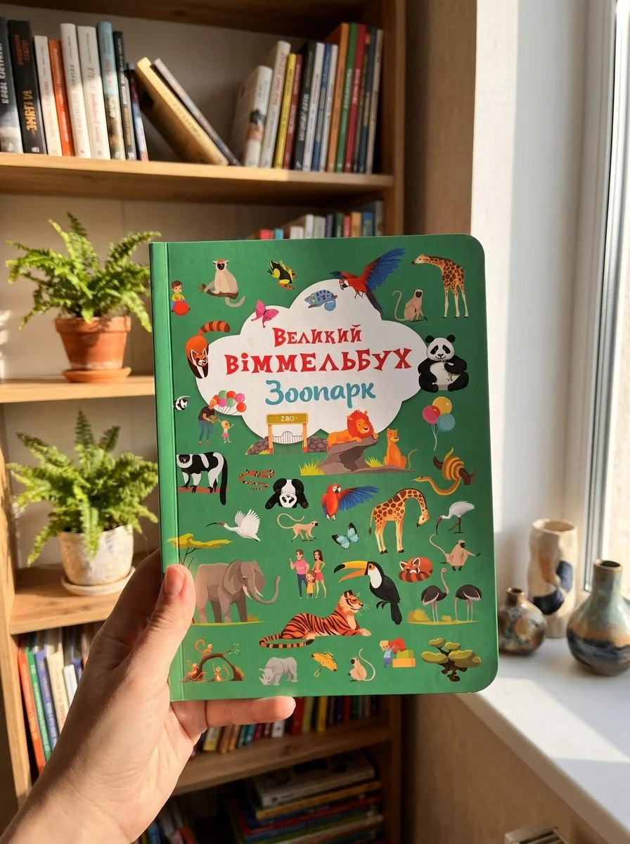 Книга-картонка Великий віммельбух. Зоопарк — Дитяча література