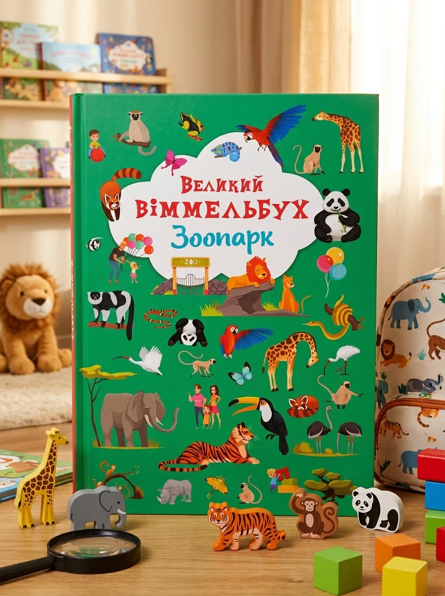 Книга-картонка Великий віммельбух. Зоопарк — фото 2