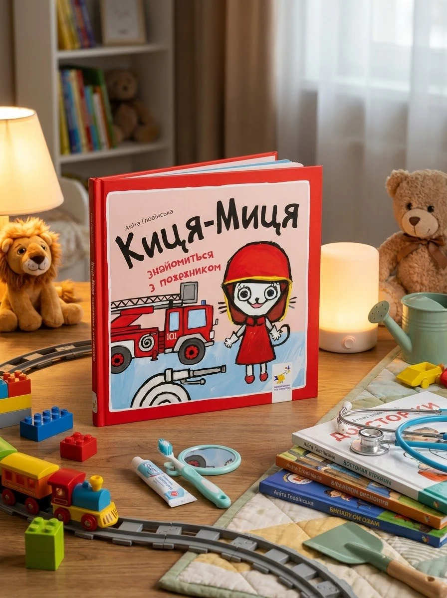 Книга Киця-Миця знайомиться з пожежником — Аніта Ґловінська, обкладинка