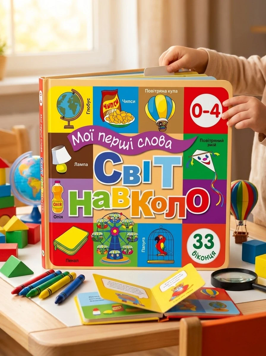 Книга Мої перші слова. Світ навколо (бежева), обкладинка
