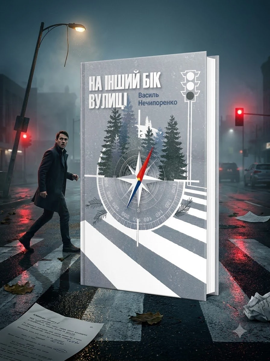 Книга На інший бік вулиці (м`яка обкладинка) / Василь Нечипоренко (українською) — Василий Нечипоренко, обкладинка