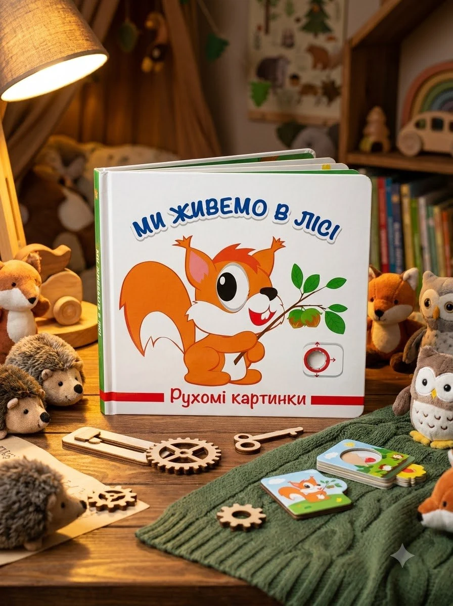 Книга Рухомі картинки. Ми живемо в лісі, обкладинка