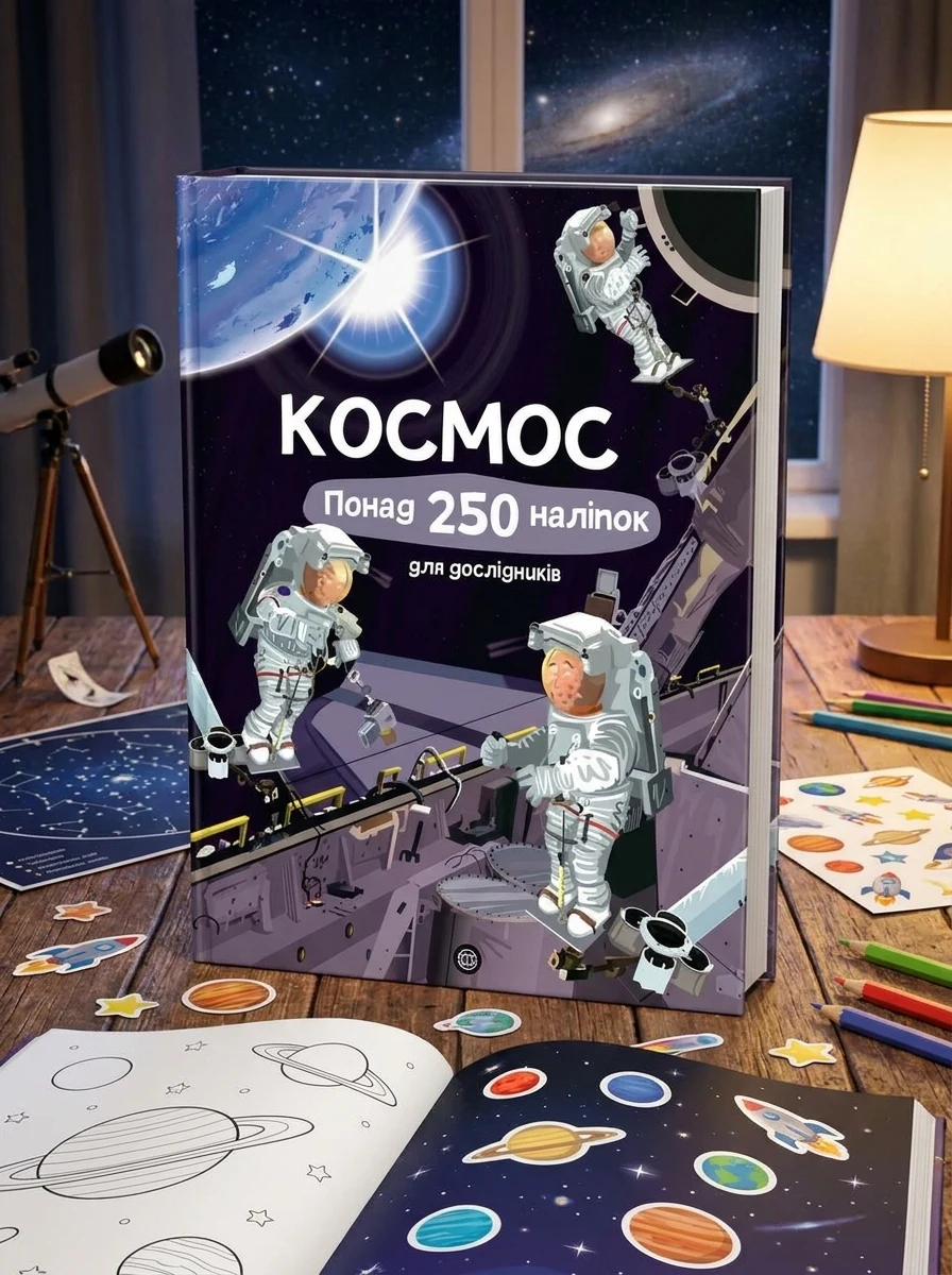 Книга з наліпками. Космос. Понад 250 налiпок для дослiдникiв