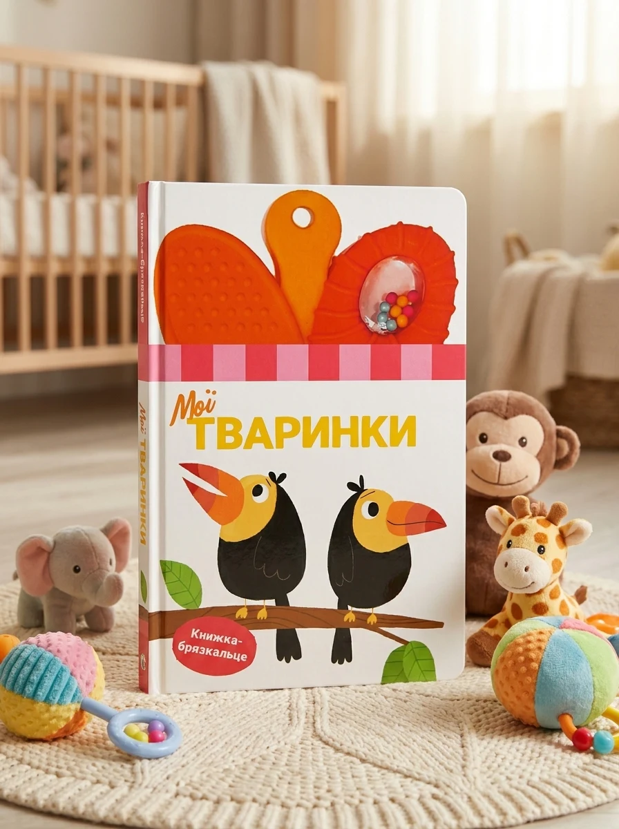 Книжка-брязкальце з прорізувачем. Мої тваринки — Дитяча література