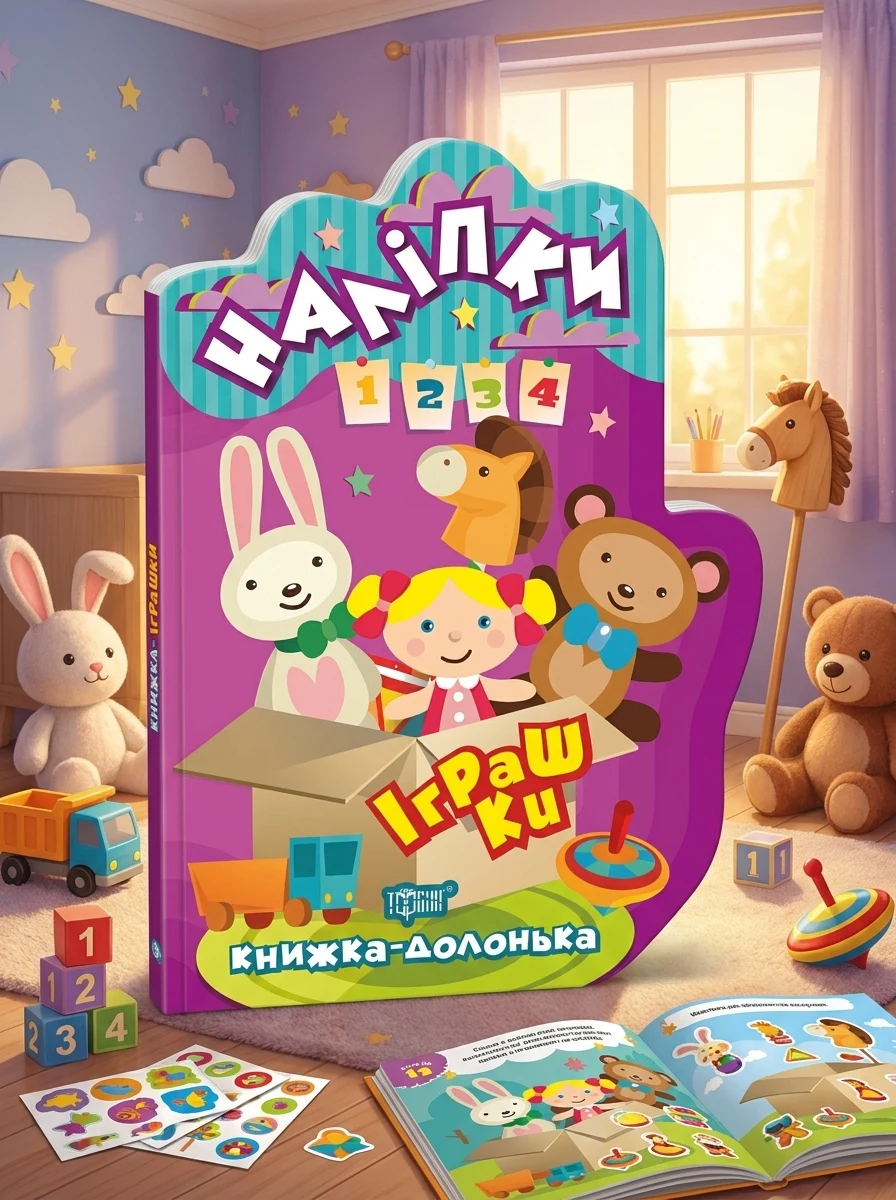Книжка-долонька. Іграшки. Наліпки — Книги