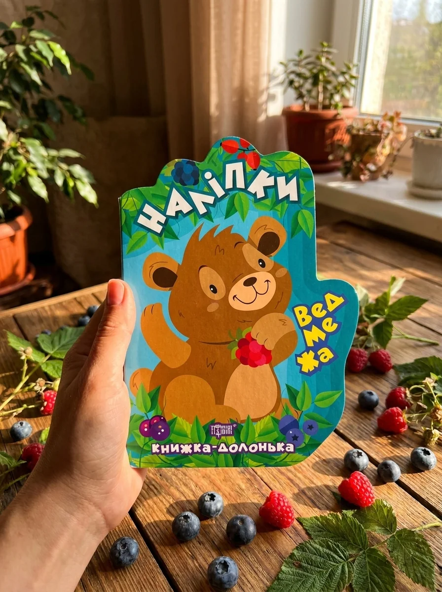 Книжка-долонька. Наліпки. Ведмежа — Олександра Шипарьова, обкладинка