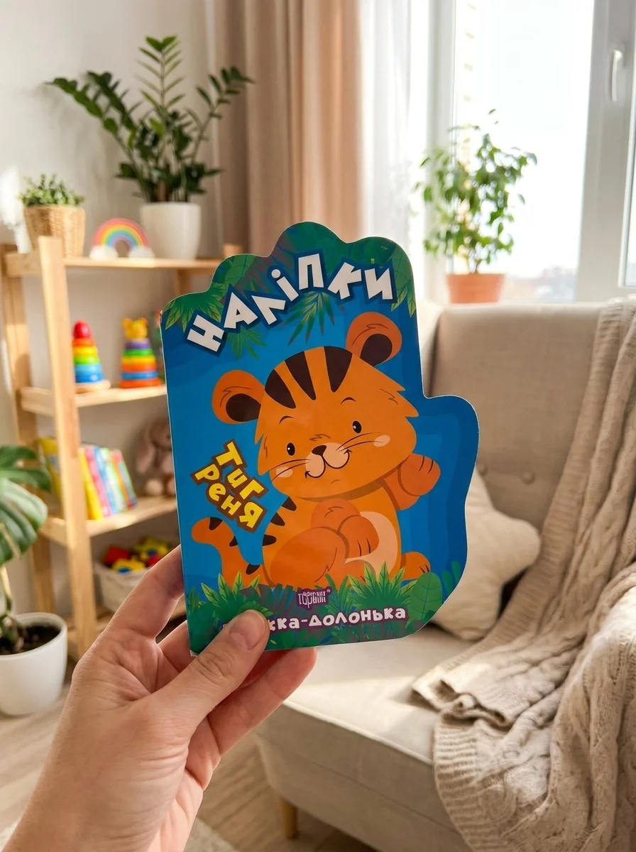 Книжка-долонька. Тигреня. Наліпки — Олександра Шипарьова, обкладинка