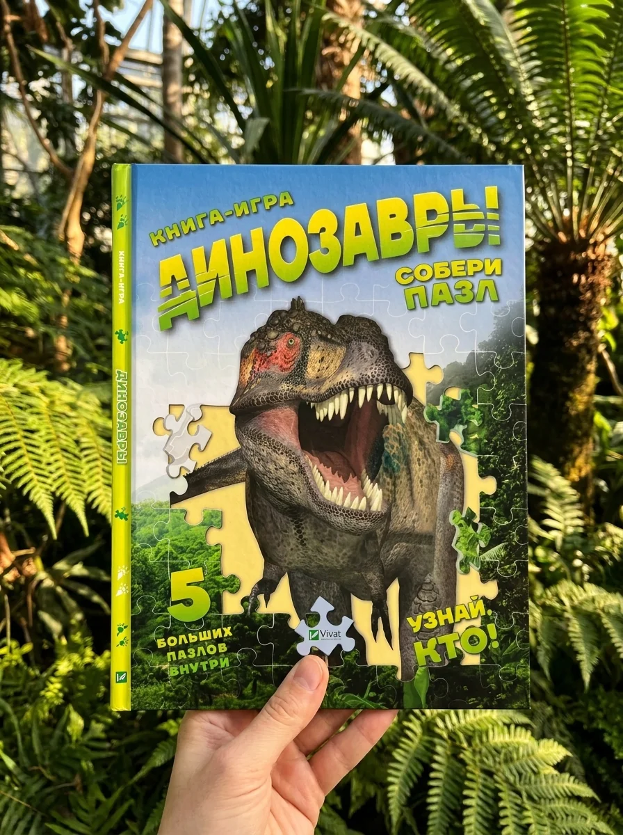 Книжка-гра. Динозаври. Збери пазл — Марія Жученко, обкладинка