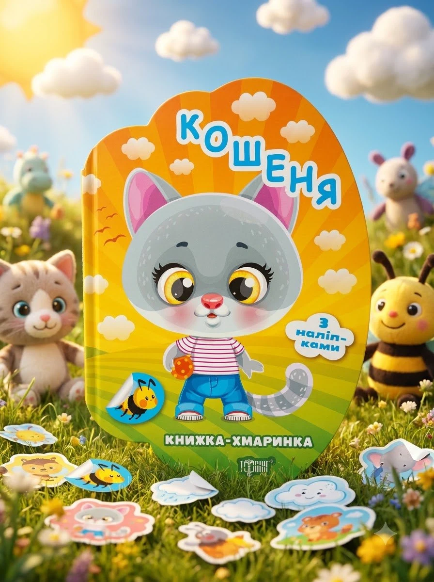 Книжка-хмаринка. Кошеня. З наліпками — Олександр Риндя, обкладинка