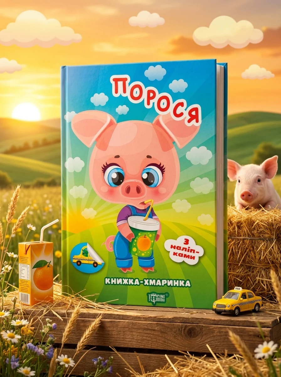 Книжка-хмаринка. Порося. З наліпками