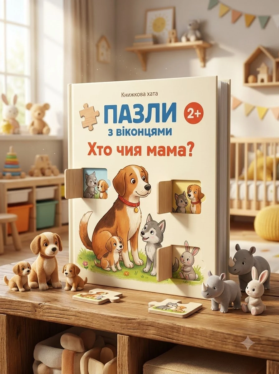Книжка-пазли з віконцями: ХТО ЧИЯ МАМА 2+ — Без автора, обкладинка