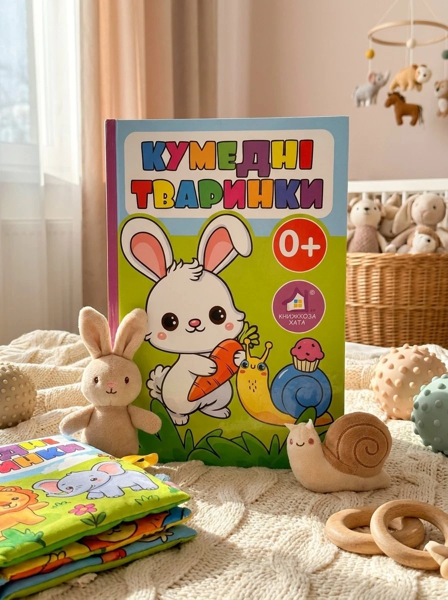 Книжка-подушка. Кумедні тваринки 0+, обкладинка