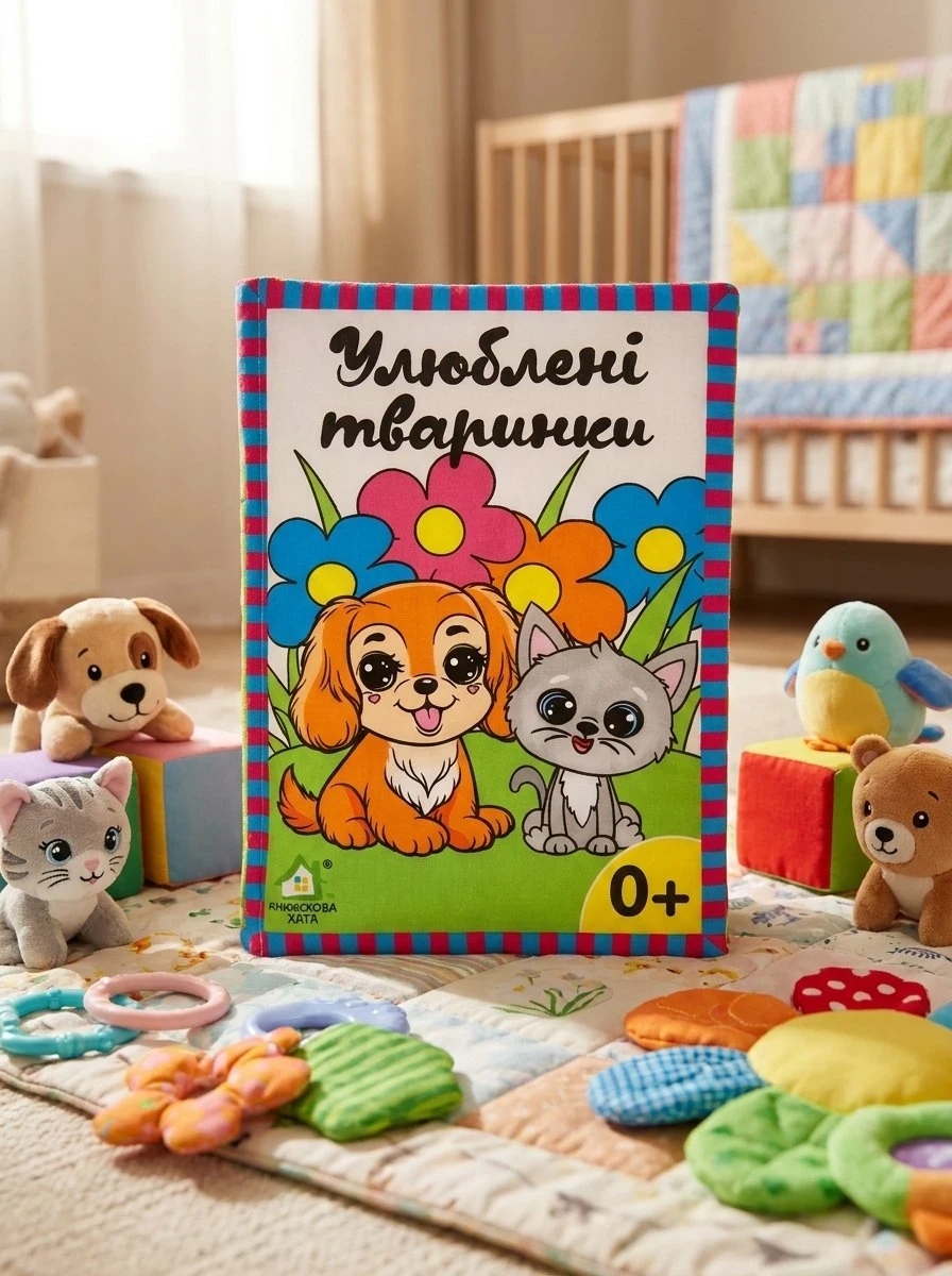 Книжка-подушка. Улюблені тваринки 0+, обкладинка