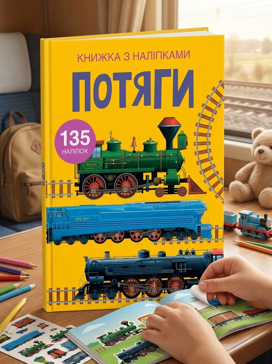 Книжка з наліпками. Потяги — фото 2