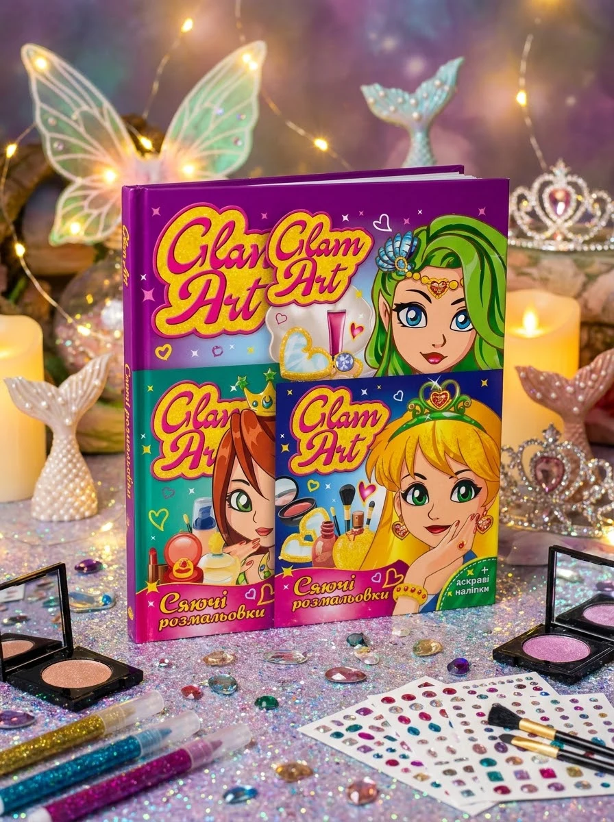 Колекція GLAM ART. Сяючі розмальовки 3 штуки — Дитячі книги