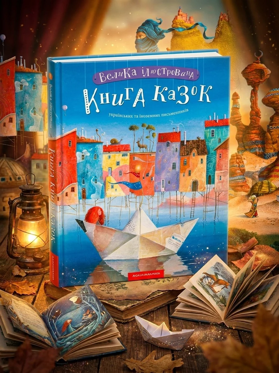 Комплект із 2-х книг Велика ілюстрована книга казок том 1 і том 2 Збірка казок ілюстрована, обкладинка