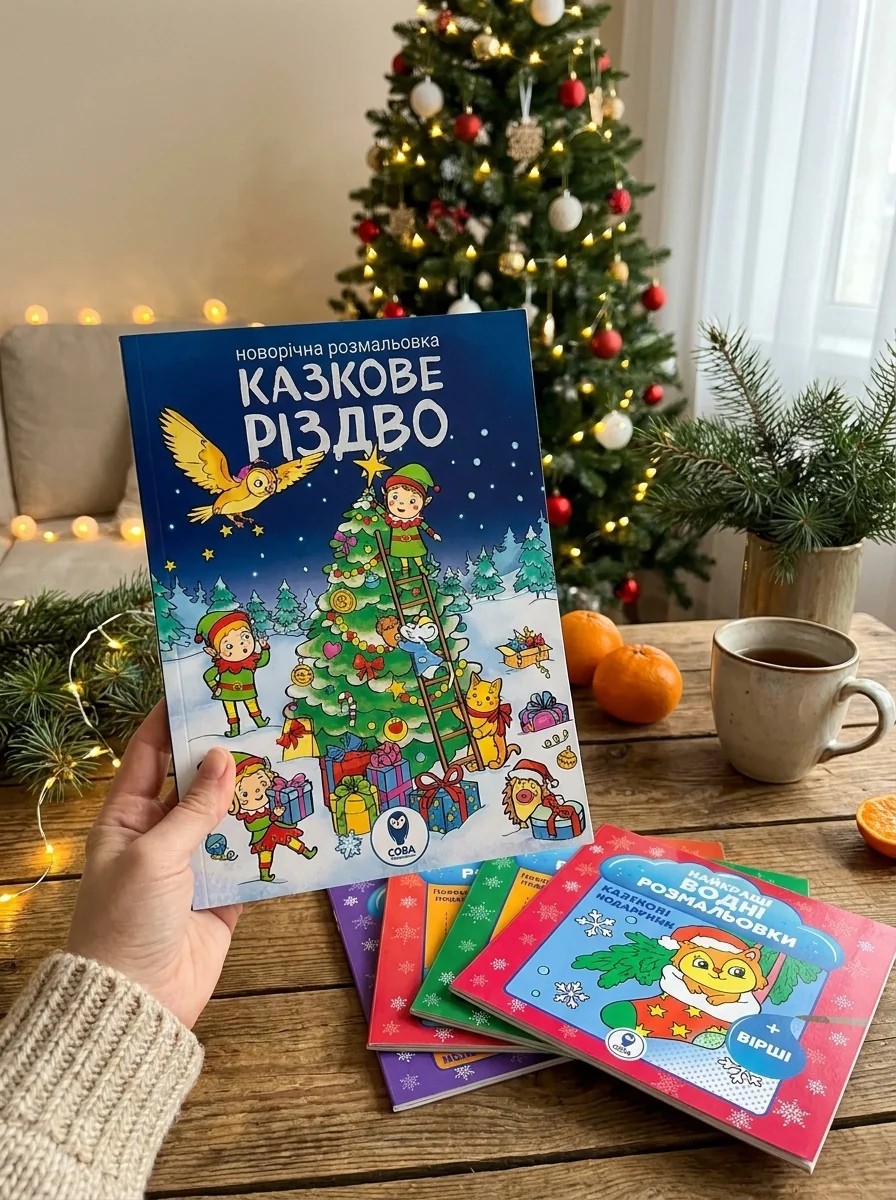 Комплект книг «Великий набір Різдвяних розмальовок» — Розмальовки для дітей