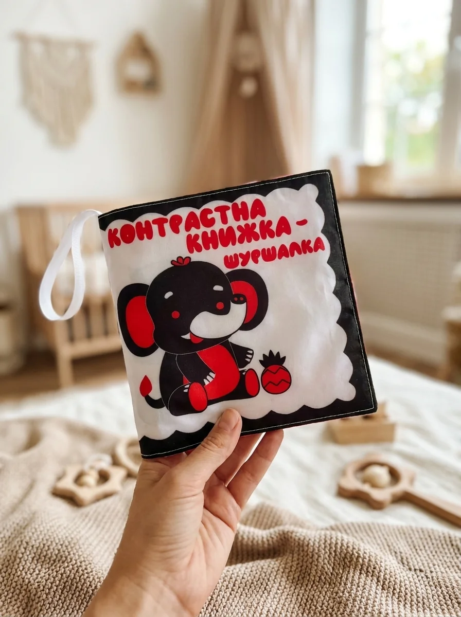 Контрастна м'яка книжка-шуршалка «Слоник Нік» — фото 2