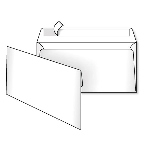 Конверт Е65 DL СКЛ 110х220 мм (0+0) білий 80 г/м²