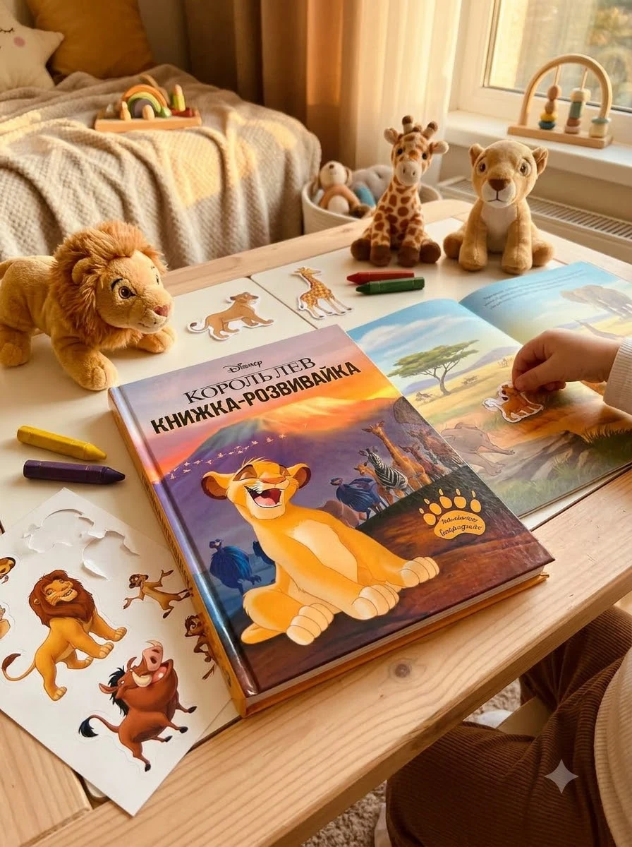 Король Лев. Книжка-розвивайка з наліпками — Дитяча література