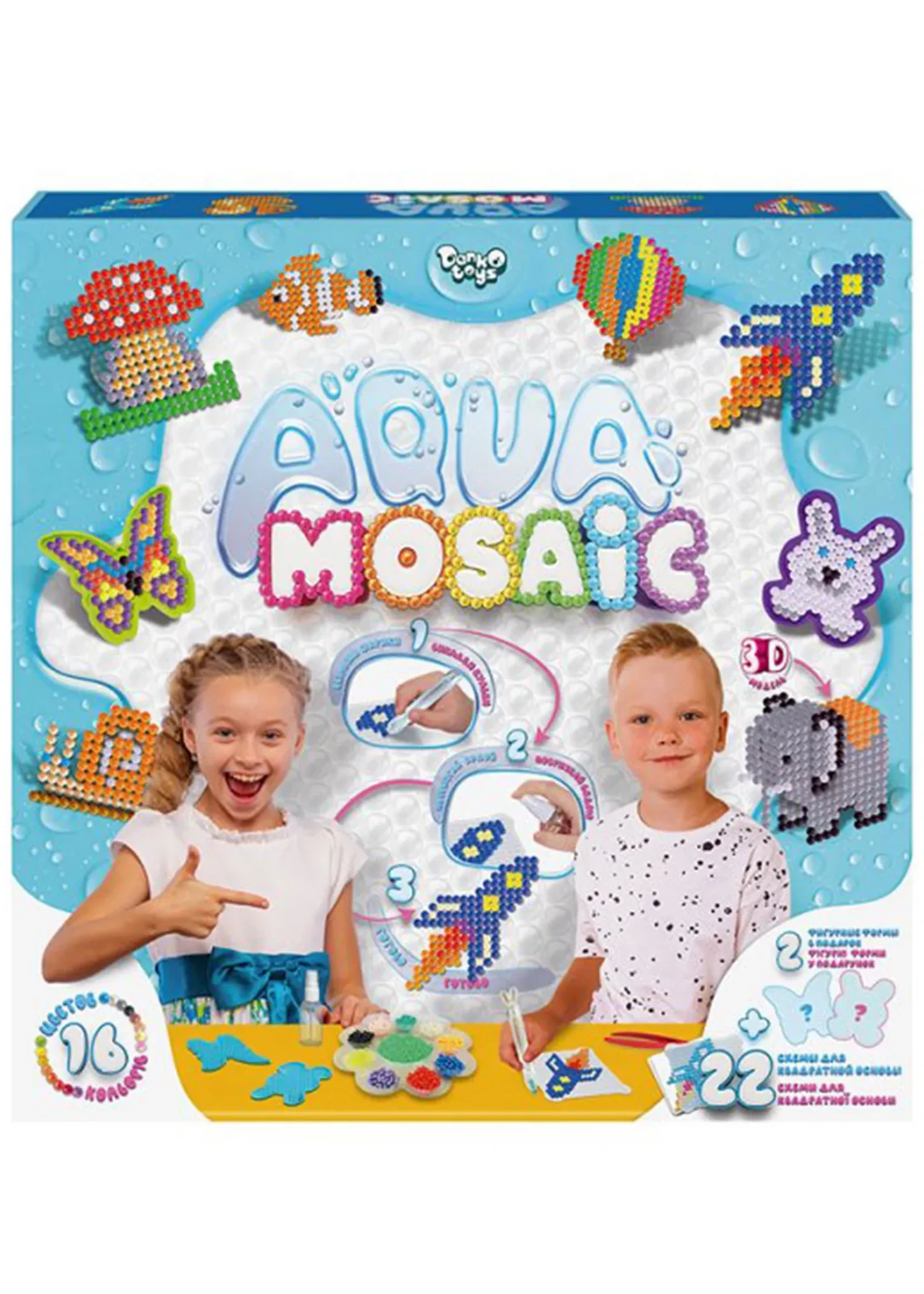 Креативна творчість Danko Toys Aqua Mosaic середній набір (AM-01-02)