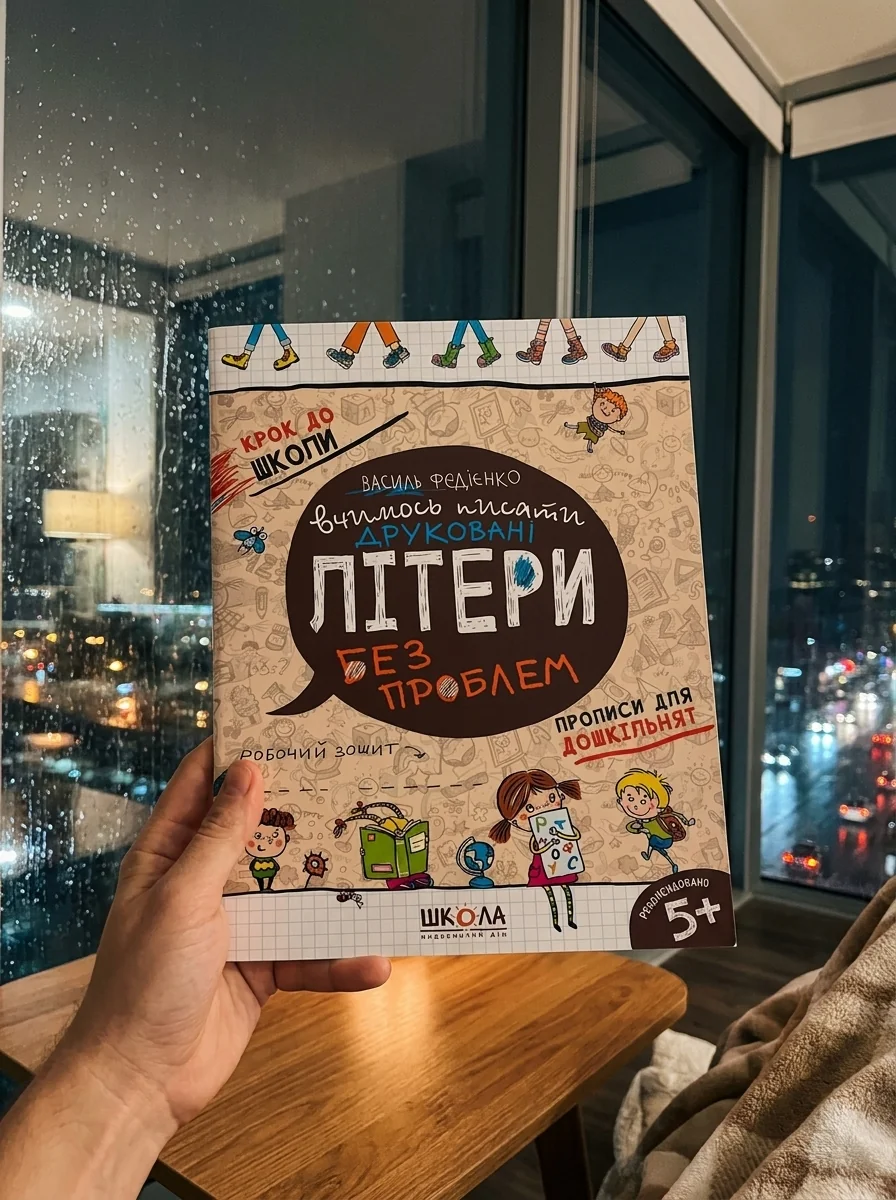 Вчимось писати друковані літери. Синя графічна сітка — фото 2