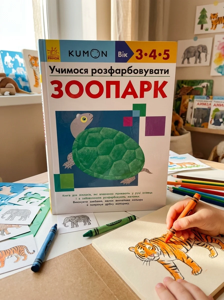 Кумон : Учимося розфарбовувати. Зоопарк — Дитяча література