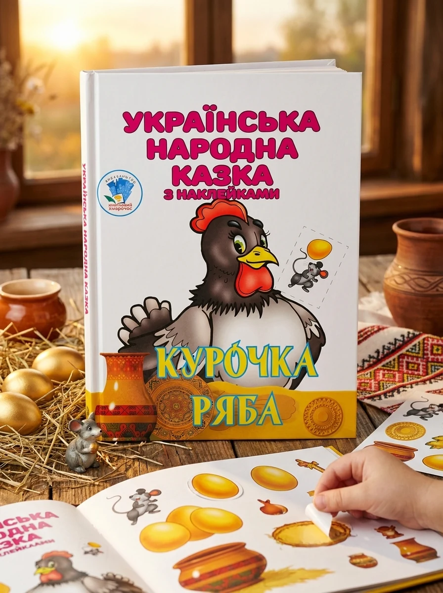 Курочка Ряба. Українська народна казка з наклейками, — Дитяча література