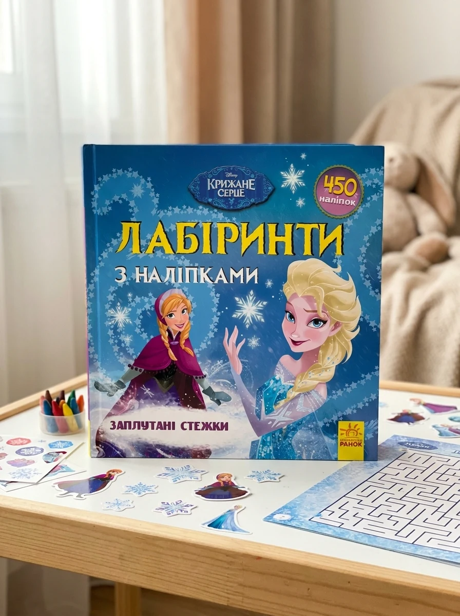 Лабіринти з наліпками. Крижане серце, — Дитяча література