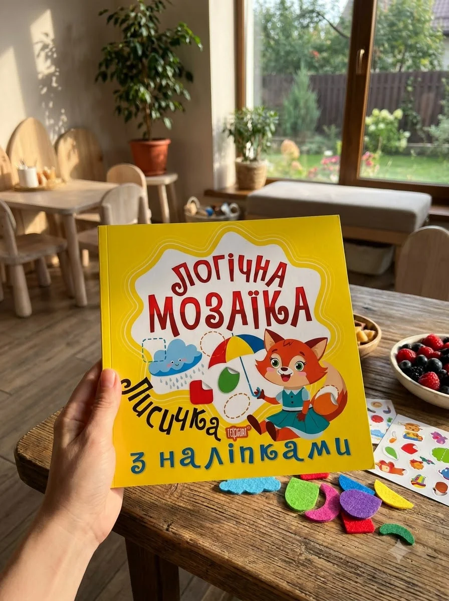 Логічна мозаїка. Лисичка з наліпками — Людмила Кієнко, обкладинка