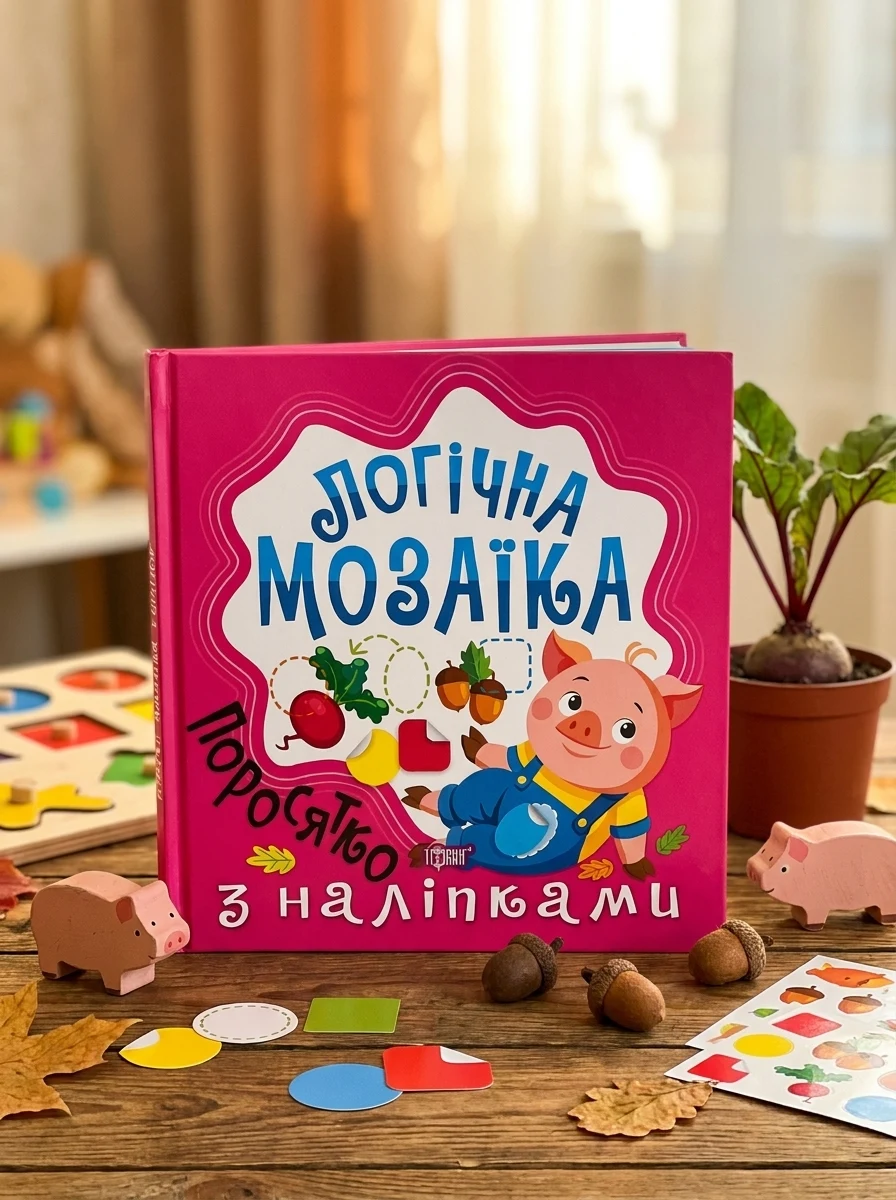 Логічна мозаїка. Поросятко з наліпками