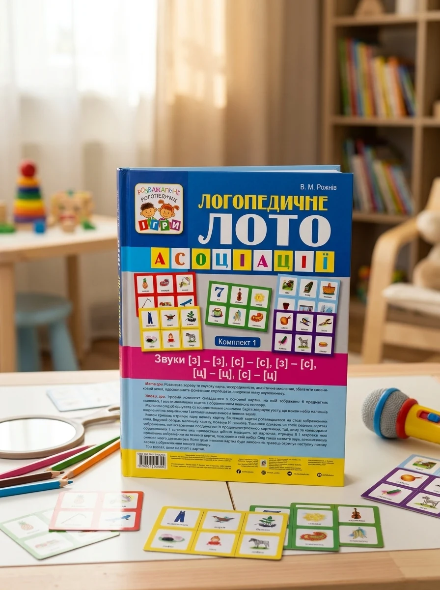 Логопедичне лото. Асоціації. У 4-х частинах. Комплект 1. Звуки [з]-[з], [с]-[с], [з]-[с], [ц]-[ц], [с]-[ц] — Вивчення мов