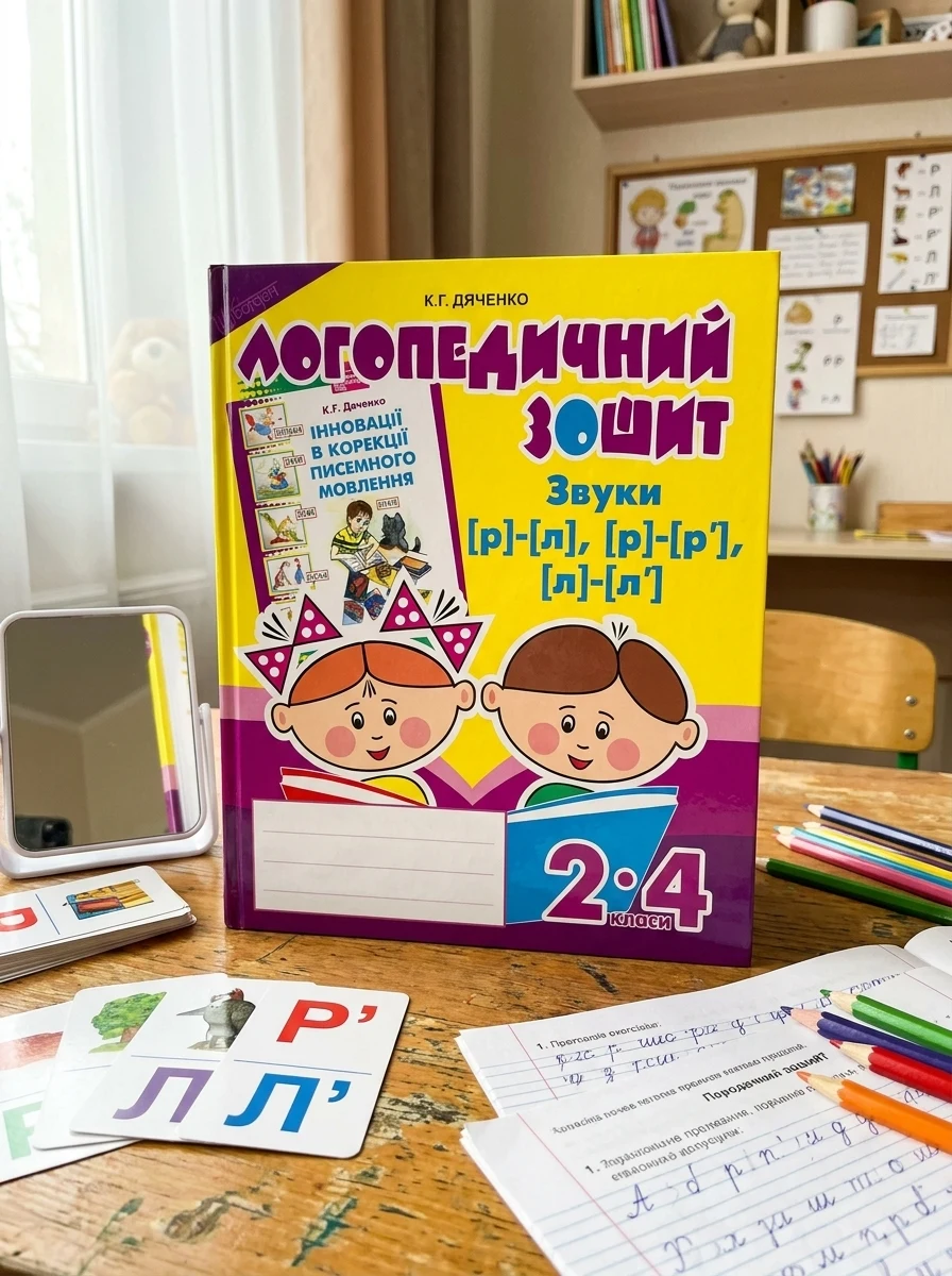 Логопедичний зошит для учнів 2-4 класів. Звуки [р]-[л], [л]-[л'], [р]-[р'] — Вивчення мов