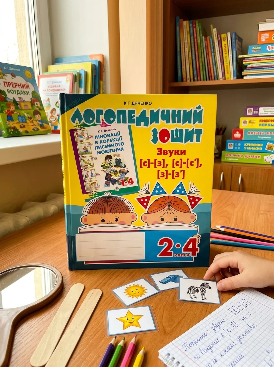 Логопедичний зошит для учнів 2-4 класів. Звуки [с]-[з], [с]-[с'], [з]-[з'] — Вивчення мов