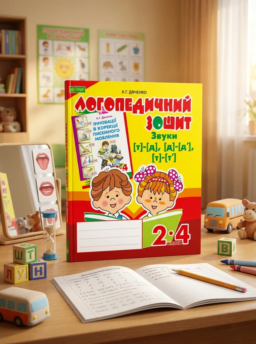Логопедичний зошит для учнів 2-4 класів. Звуки [т]-[д], [д]-[д'], [т]-[т'] — Вивчення мов