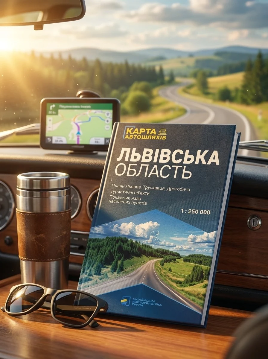 Львівська область. Карта автомобільних шляхів м-б 1:250 000, обкладинка