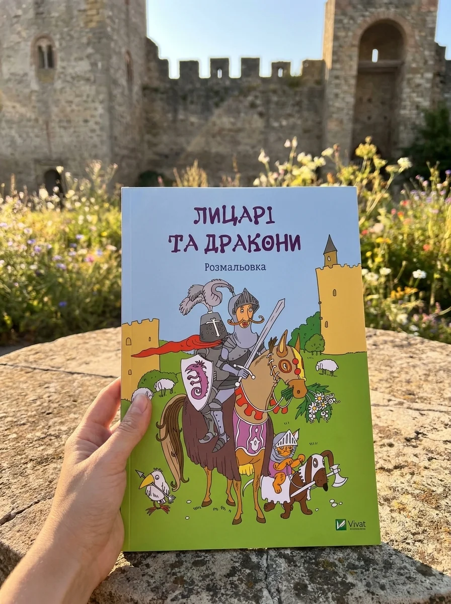 Лицарі та дракони. Розмальовка — Розмальовки для дітей